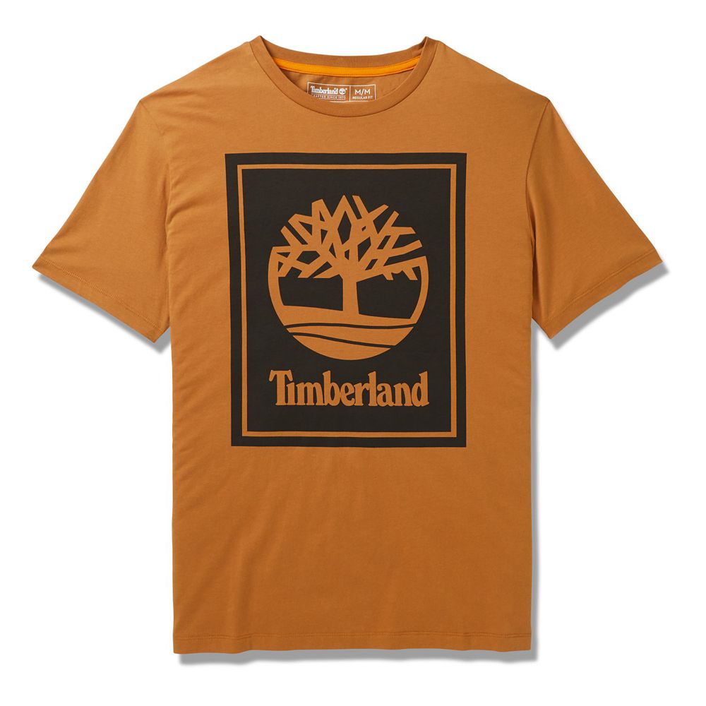 Tricouri Timberland Barbati Maro/Negrii - Short-Sleeve Logo - Romania - GATVHN281